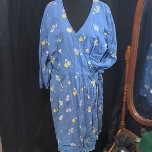 Floral Blue Wrap Dress From Old Navy